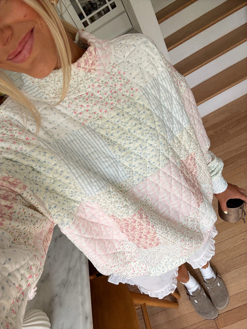 Club Coco Quilted Mockneck // Pastel Pink *RESTOCKED*