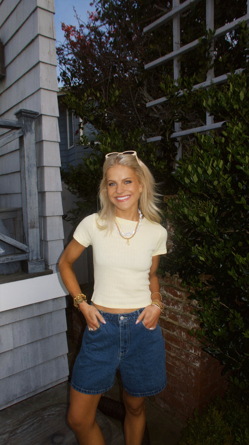 Babygirl Pointelle Tee// Sunshine Yellow