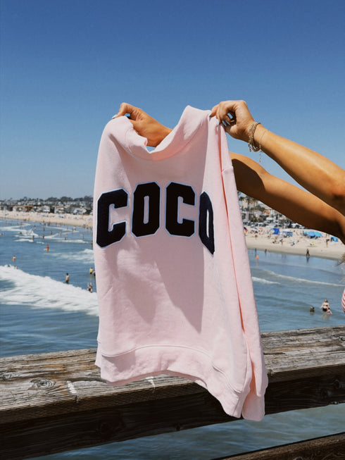 Coco Girl Mockneck // Navy Pink