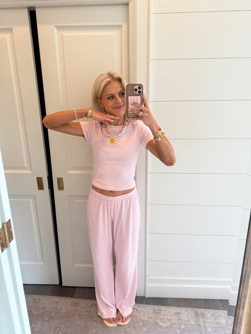 Dreamgirl Pointelle Pant // Baby Pink