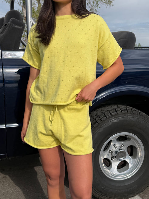 On Repeat Knit Set // Lime