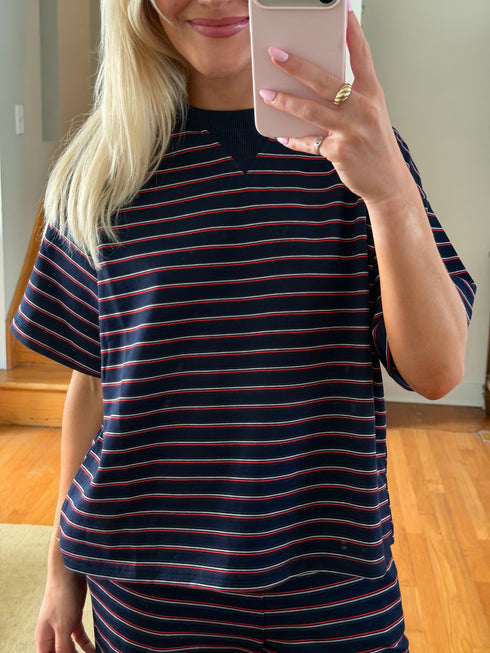 Upstate Striped Tee // Navy