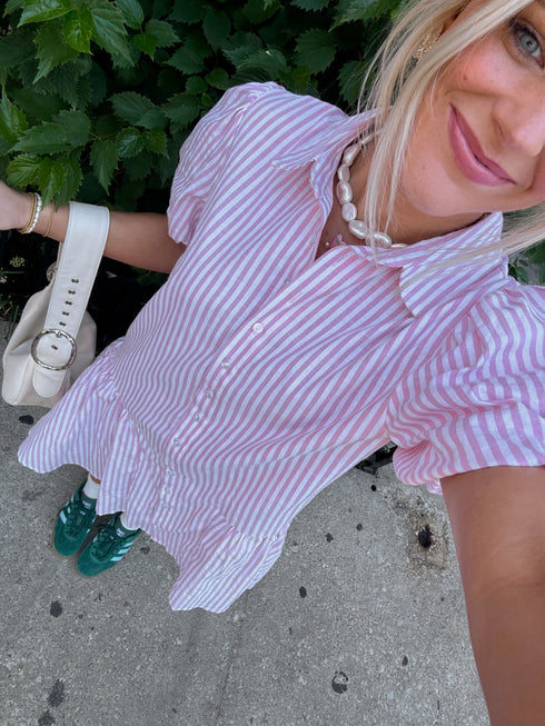 Stevie Striped Dress// Pink