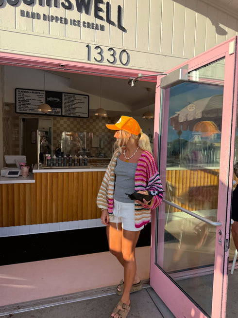 You're My Stripe Cardigan// Pink