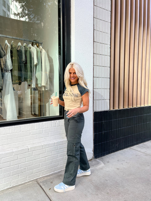 The Izzie Cargo Pant // Dark Grey