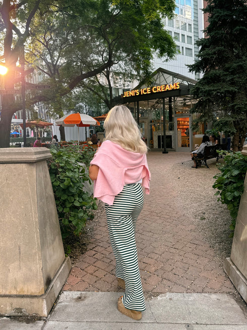 The Andie Striped Pant // Evergreen *RESTOCKED*