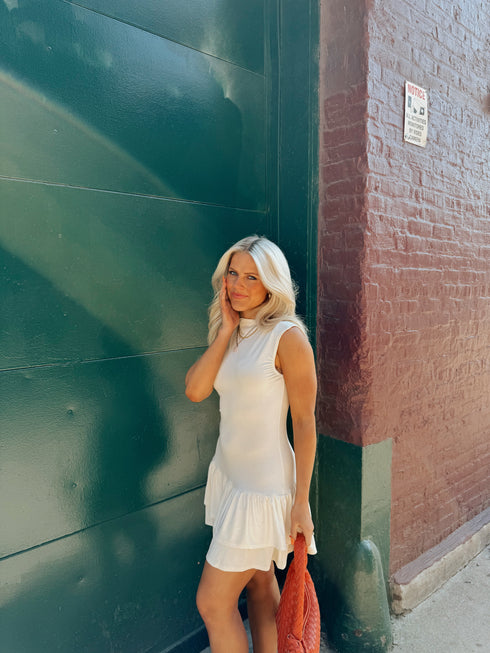 Let's Go Girls Dress// Cream