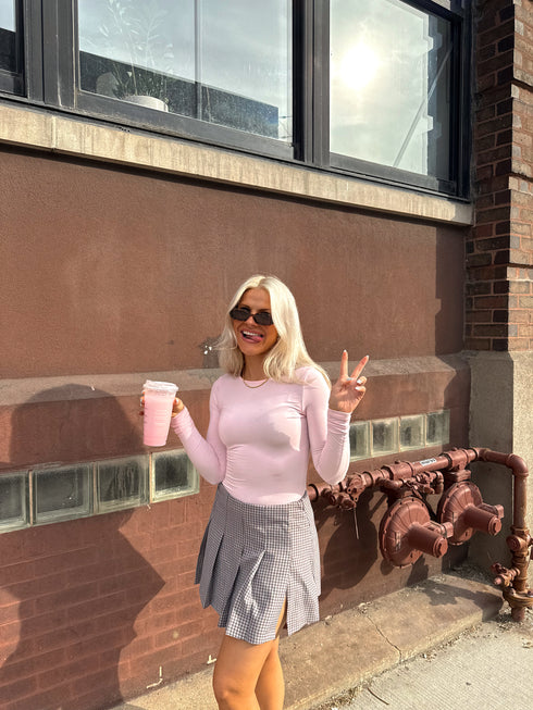 Pleated Princess Checked Skirt // Brown