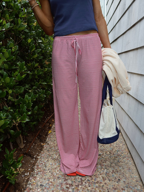 Sunny and Striped Pants // Red