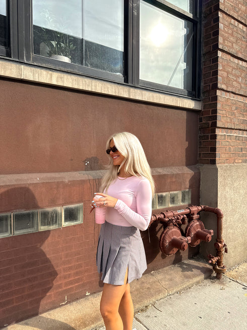 Pleated Princess Checked Skirt // Brown