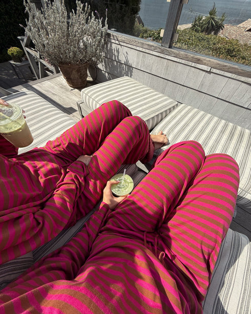 Beach Bum Striped Set // Sunset Pink