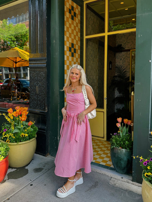 Hamptons House Midi Dress// Pink *RESTOCKED*