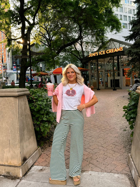 The Andie Striped Pant // Evergreen *RESTOCKED*