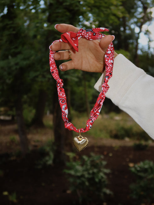 Bandana Babe Necklace // Red