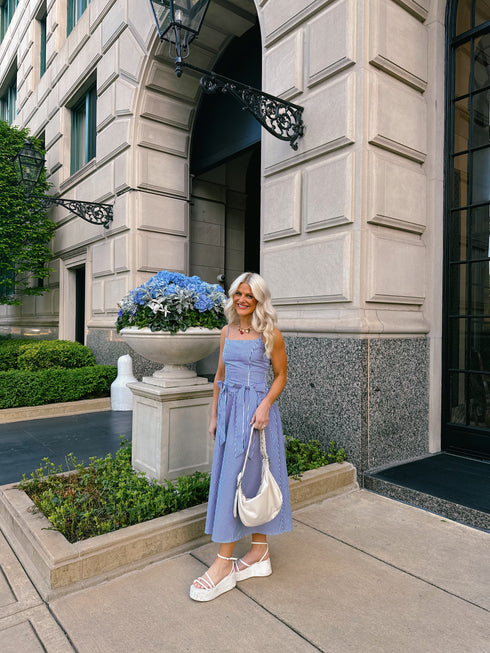 Hamptons House Midi Dress// Blue