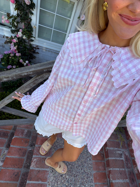 Honey Honey Top // Pink Gingham