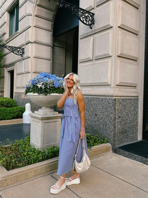 Hamptons House Midi Dress// Blue