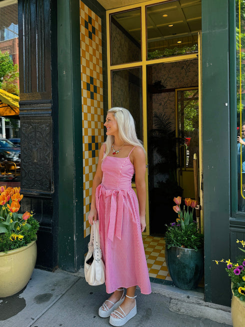 Hamptons House Midi Dress// Pink *RESTOCKED*