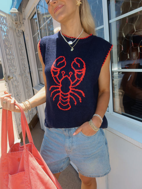 Maine Chick Knit Top // Navy