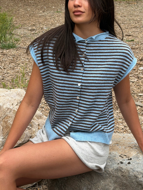 Cutie Girl Cardi // Cocoa Stripe