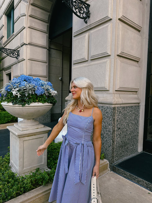 Hamptons House Midi Dress// Blue