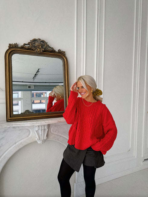 Mistletoe Magic Sweater // Red