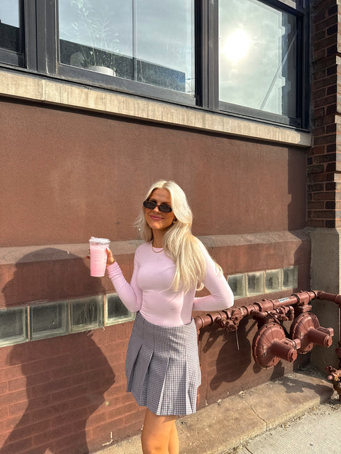 Pleated Princess Checked Skirt // Brown