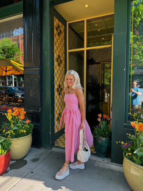 Hamptons House Midi Dress// Pink *RESTOCKED*