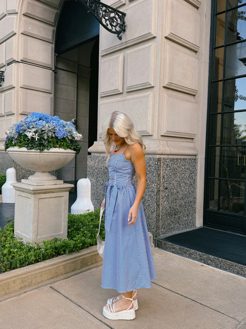 Hamptons House Midi Dress// Blue