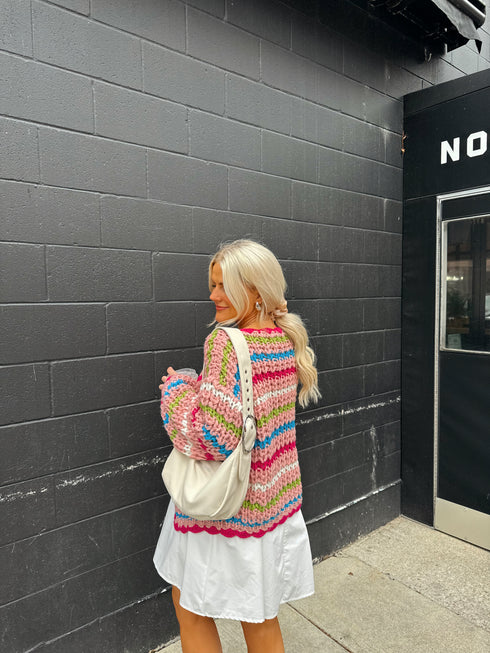 Colorful Cutie Striped Cardigan