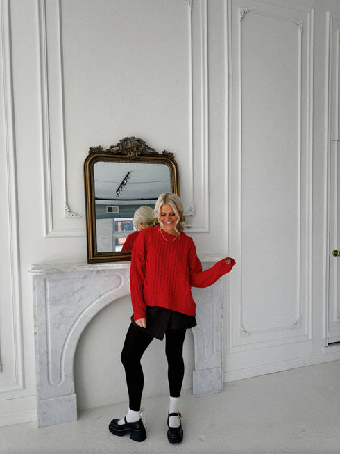 Mistletoe Magic Sweater // Red