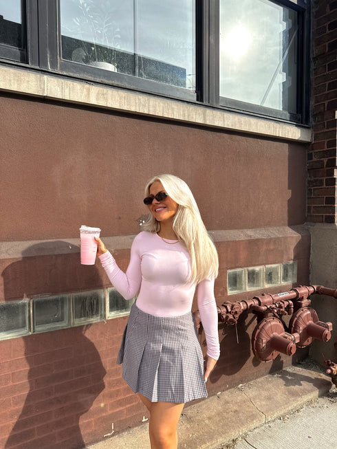 Pleated Princess Checked Skirt // Brown