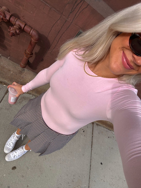 Pleated Princess Checked Skirt // Brown