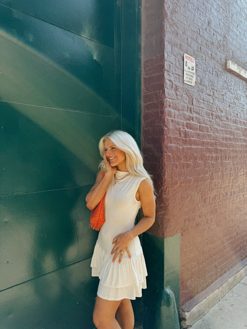 Let's Go Girls Dress// Cream