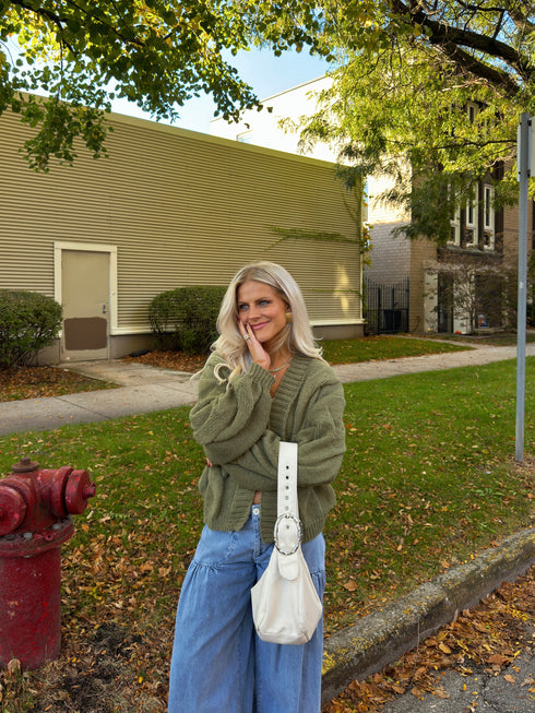 Olive You Cable Cardigan