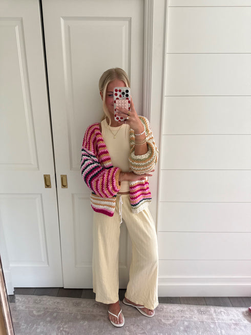 You're My Stripe Cardigan// Pink