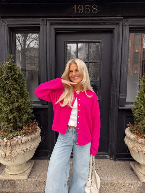 Coco Cutie Cardigan // Fuschia