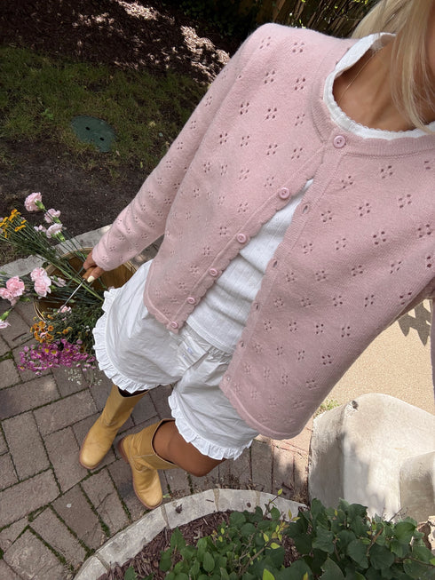 Clara Pointelle Cardigan // Blush *RESTOCKED*