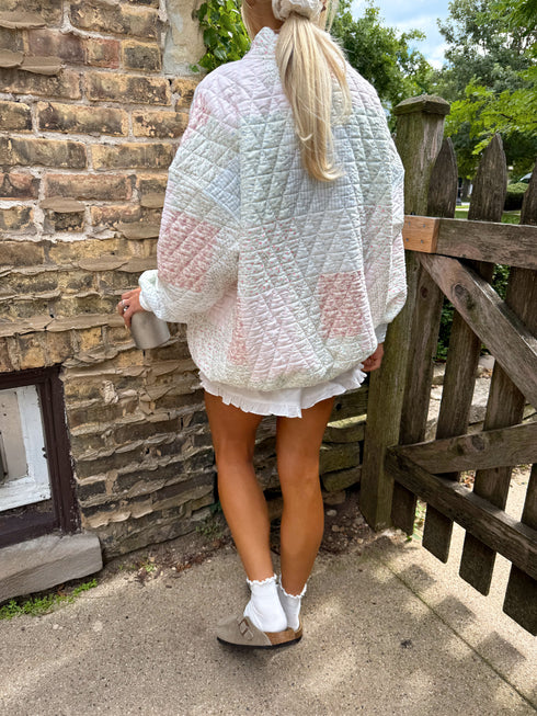 Club Coco Quilted Mockneck // Pastel Pink *RESTOCKED*