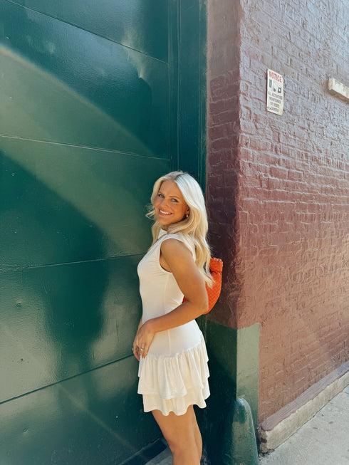 Let's Go Girls Dress// Cream