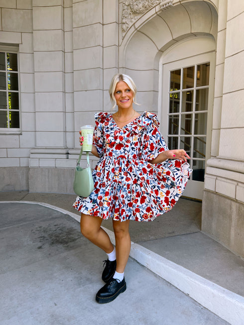 Dream Girl Dress // Red Floral