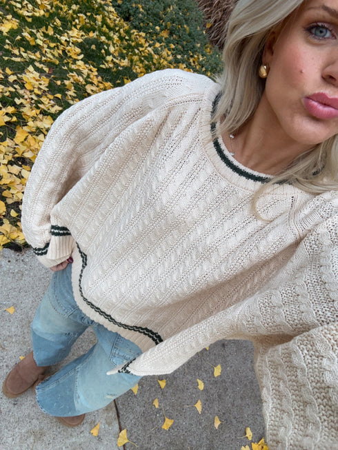 Vibe Check Cable Knit Sweater