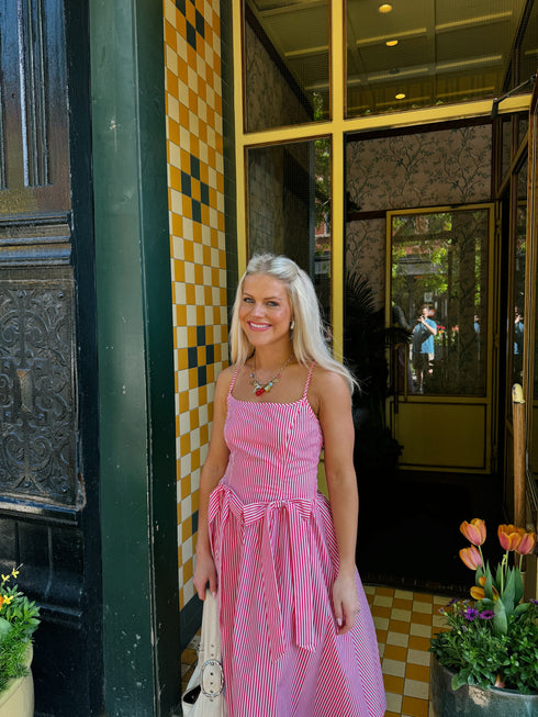 Hamptons House Midi Dress// Pink *RESTOCKED*