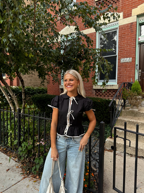 Tea Time Bow Top // Black