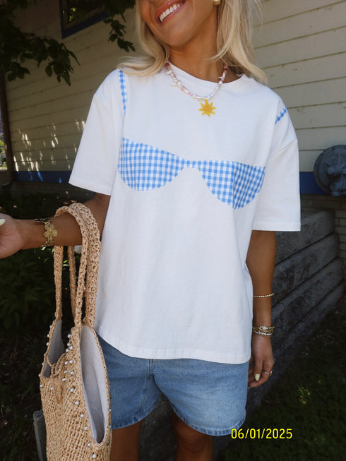 Bikini Babe Tee // Blue Gingham