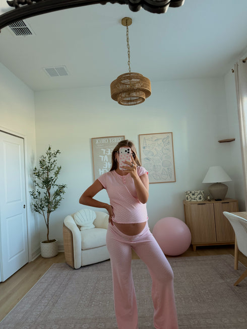 Sunrise Pointelle Tee // Baby Pink