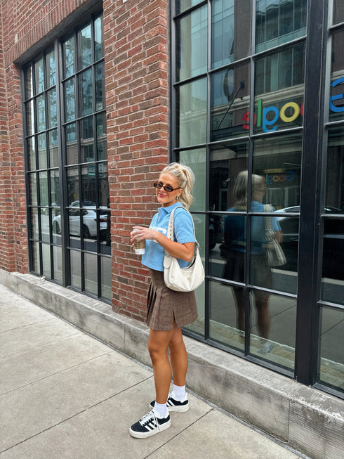 Game, Set, Match Knit Top // Sky Blue