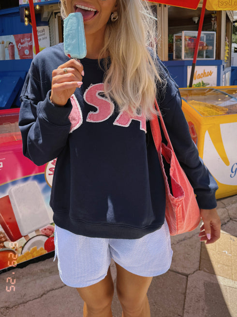 American Honey Crew Pullover // Navy