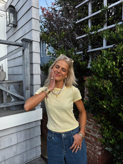 Babygirl Pointelle Tee// Sunshine Yellow