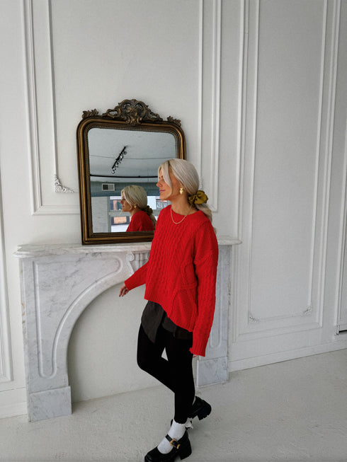 Mistletoe Magic Sweater // Red